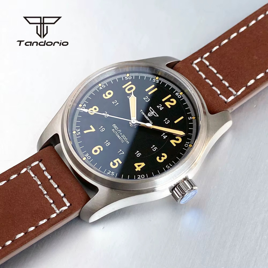 Tandorio Armbanduhr Pilot, Automatik, Edelstahl, 39 mm, Herren - Bild 4