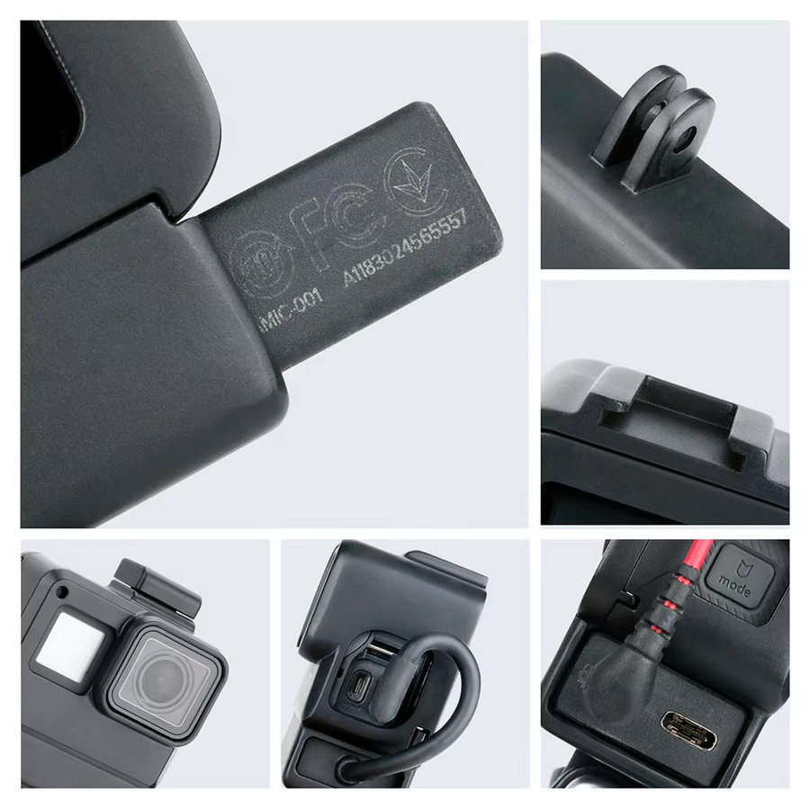 Vlog Case Action Kamera Gehäuse mit Kaltschuh-Halterung für GoPro Hero 7, 6 und 5 in Schwarz - Bild 4