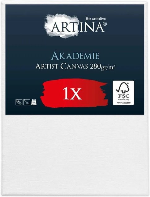 Artina Akademie Keilrahmen aus FSC-Holz mit weißer Baumwollleinwand B: 70 cm, H: 90 cm - Bild 1