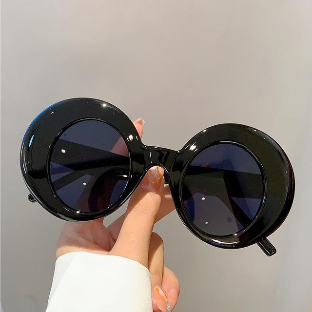 Vintage Runde Sonnenbrille, Unisex, Vollrand, Kunststoff, Multicolour - Bild 1