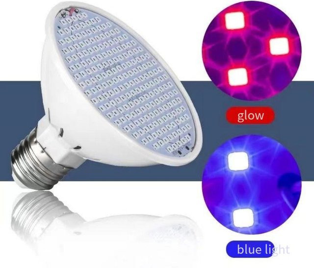 E27 LED Pflanzenlampe mit Vollspektrum für Indoor Hydrokultur und Sämlinge, Weiß - Bild 1