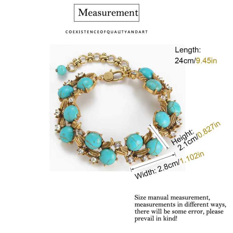 STALAIT Armband, Türkis, Blau, 18 Karat vergoldet, Damen - Bild 3