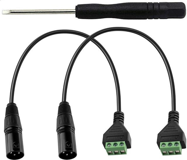 UpperFu XLR 3 Pin auf 3 Pole Terminal Connector Adapter Set, Schwarz, 2 Stück - Bild 1