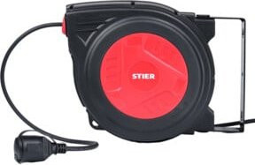 Stier Automatik Kabeltrommel AEB-20, 3G-1,5, Schwarz, Wandmontage - Bild 1