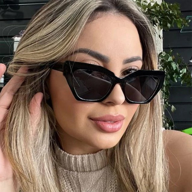 Samjune Sonnenbrille Cat Eye, Vollrand, Kunststoff, Schwarz, Damen - Bild 1