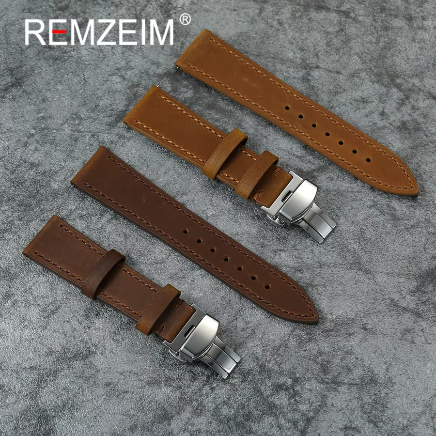 REMZEIM Uhrenarmband Echtleder, Vintage, Herren - Bild 1