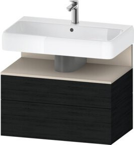 Duravit Waschtischunterschrank Qatego in Schwarz Matt, Wandhängend, B/T/H: 79 x 47 x 59 cm - Bild 1
