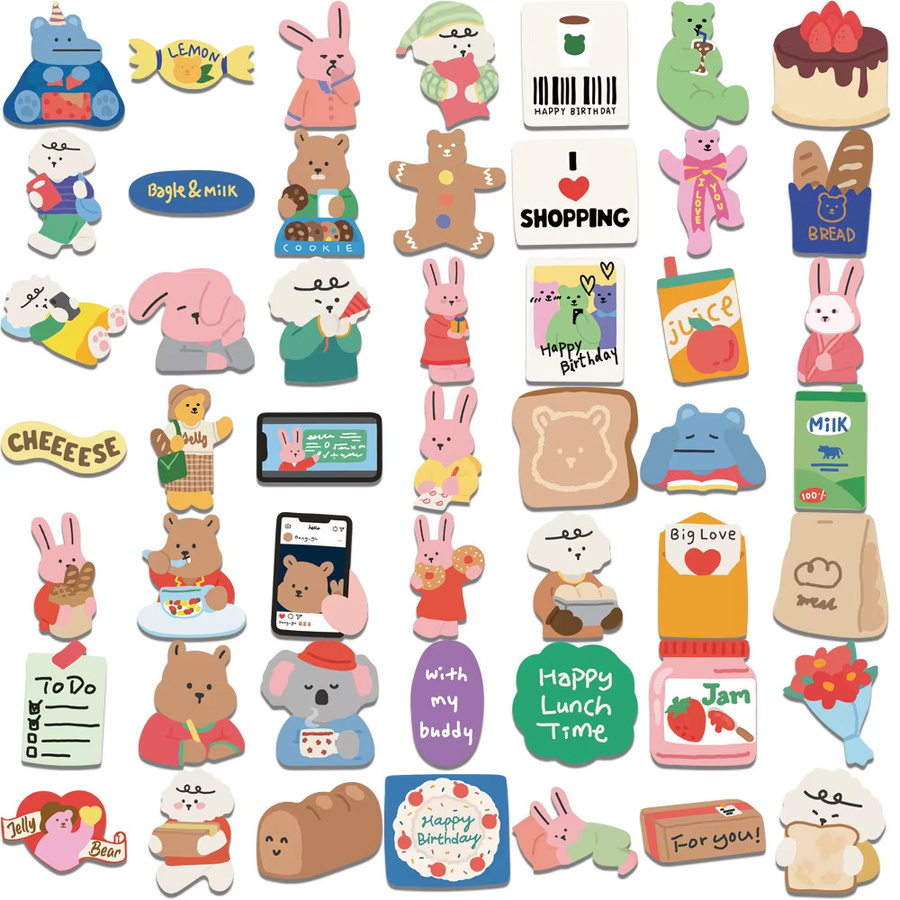 Dailylike Koreanische Bär Aufkleber, 100 Stück, Wasserdicht, Multicolour - Bild 2