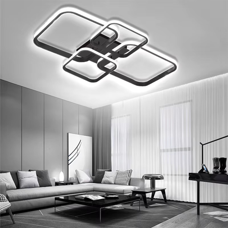 ASCELINA Nordic LED Deckenlampe aus Aluminium in Schwarz oder Weiß für Wohnzimmer und Schlafzimmer - Bild 4
