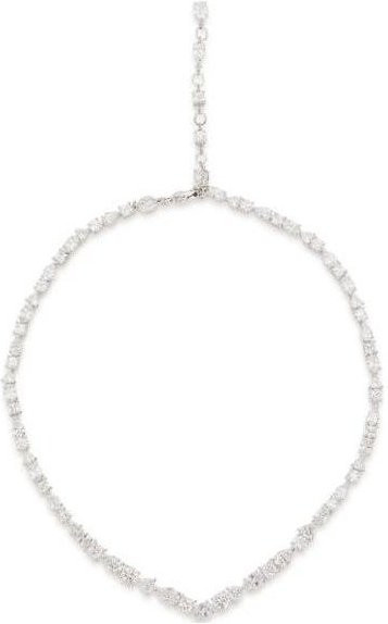 Swarovski Halskette, Rhodinierte Kristallkette, Silber, Damen - Bild 1