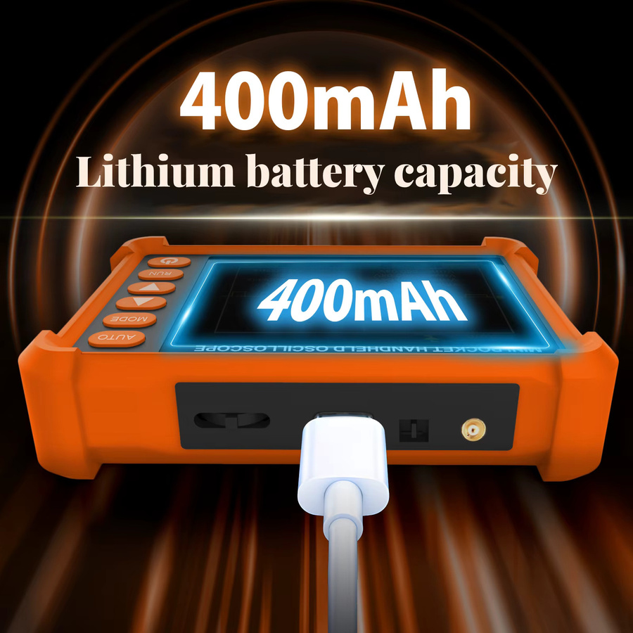 HoldPeak Professionelles Handoszilloskop in Orange mit 2,5 MS/s, 250 kHz, 2,8 Zoll LCD und 1/10 Sonde sowie Kalibrierfunktion für die elektronische Wartung - Bild 5