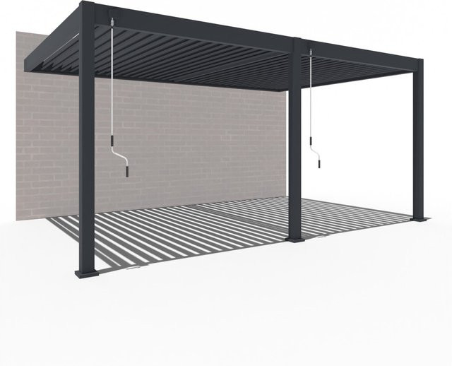 PergoLine Superior Wand Pergola mit Lamellendach in Anthrazit B: 360 cm, T: 530 cm - Bild 1