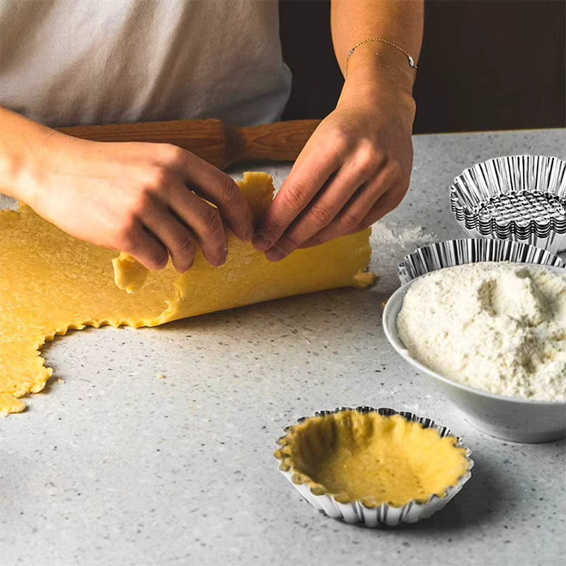 Venlohome Edelstahl Muffin- und Kuchenform Set mit Antihaftbeschichtung in Blumenform, Silber - Bild 5