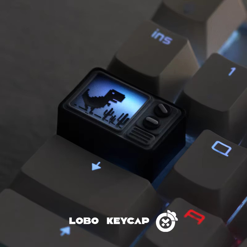 TOPTOY Dinosaurier TV Tastenkappen aus Harz, lichtdurchlässig und kawaii, Multicolor, mechanische Tastatur ESC-Keycap - Bild 2