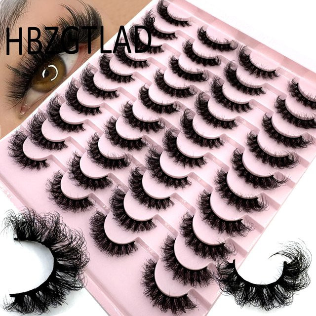 HBZGTLAD Falsche Wimpern, Black, 20 Paar, Natürlich, Unisex - Bild 1