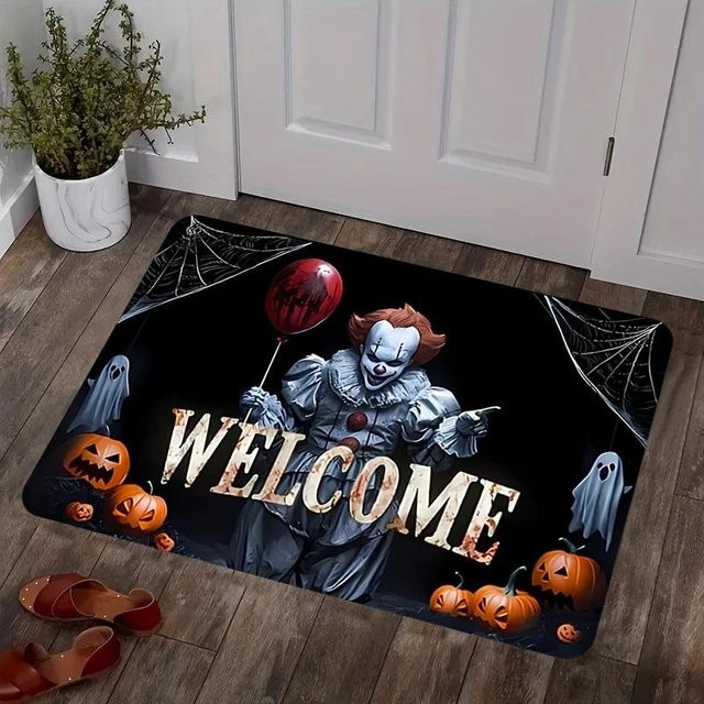 Lodestar Halloween Clown Teppich Rutschfest, Schwarz, B/T: 90 x 60 cm - Bild 1
