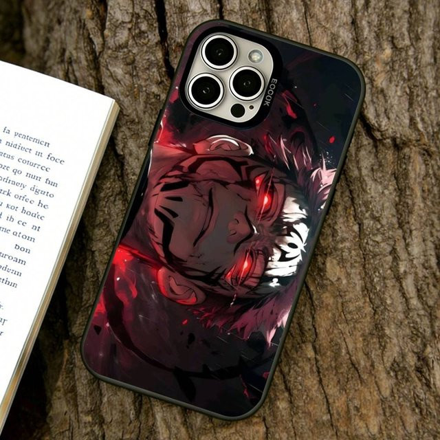 Sukuna Handyhülle für iPhone 11 bis iPhone 17 Pro Max, Silberbeschichtet, Farbig - Bild 1
