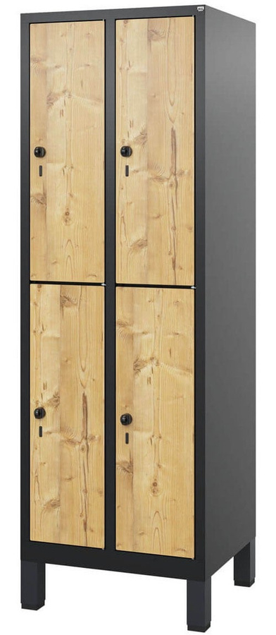 BIGBOXX HPL-Doppelstockspind Comfort mit Scharniertüren und Schloss in Mehrfarbig - Bild 1