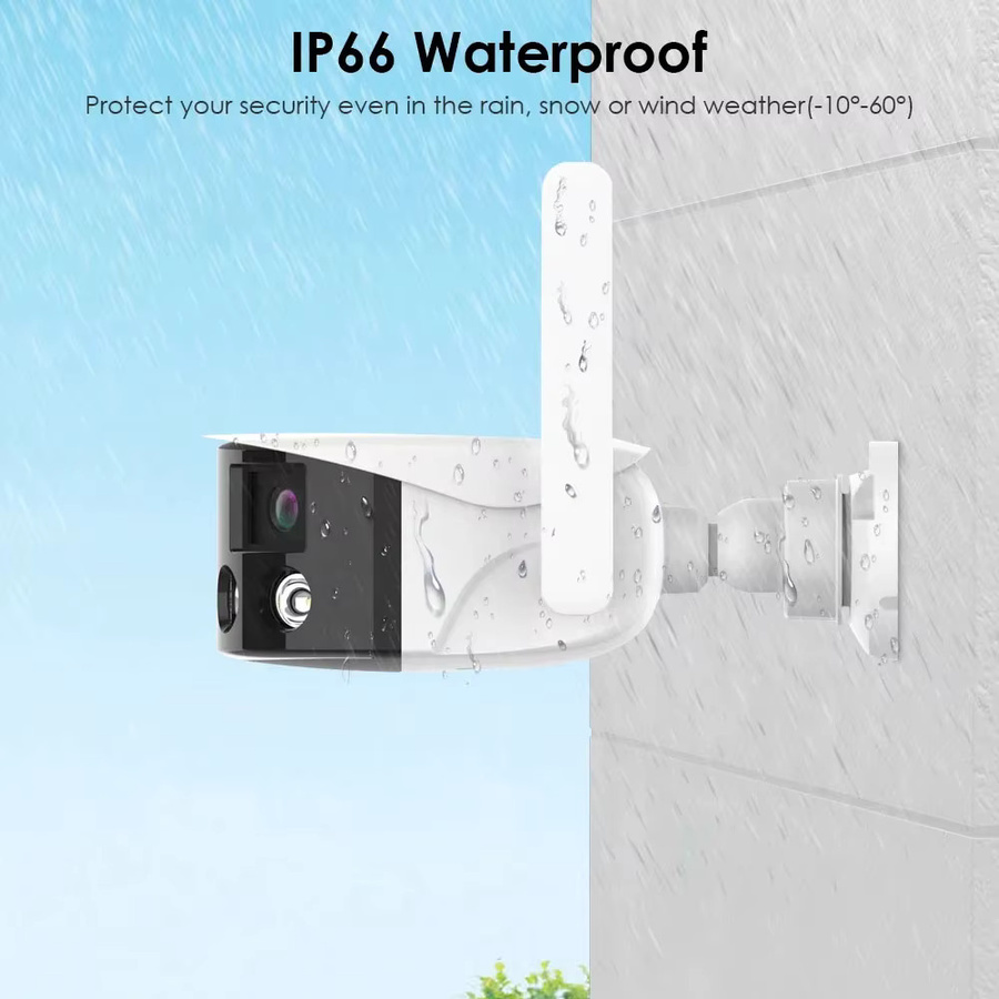 Uzoom 4K Dual-Objektiv WLAN-IP-Kamera mit 180° Ultraweitwinkel Panorama-Sicht, KI-Personenerkennung und Icsee App Unterstützung - Bild 5