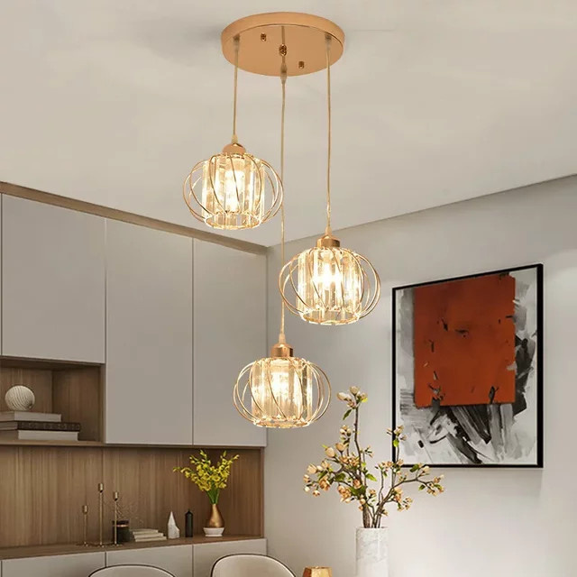 Moderner Kristall-Kronleuchter von SUNMEIYI in Gold/Messing mit transparenten Kristallen für Wohnzimmer, Schlafzimmer, Flur und Balkon - Bild 1