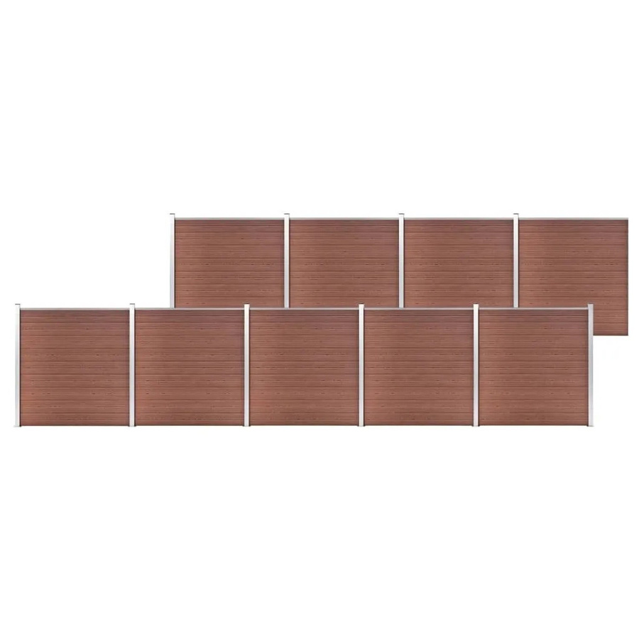 vidaXL Gartenzaun aus WPC und Aluminium in Braun, B: 1564 cm, H: 186 cm - Bild 2