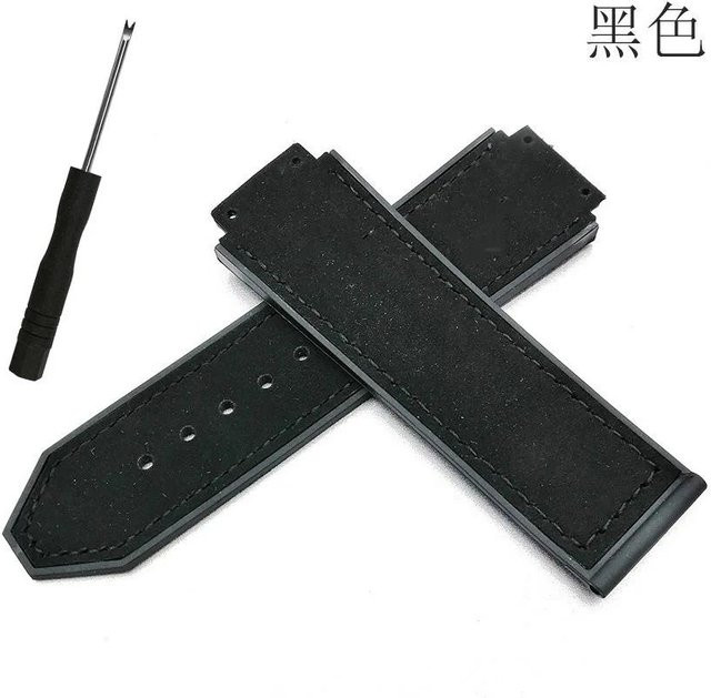 Uhrenarmband Leder, 22 mm, schwarz, Herren - Bild 1