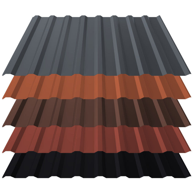 Trapezblech T18 Dach aus Stahl von Blachotrapez GmbH mit Vliesrückschnitt und Anti-Tropf-Funktion, 0,50 mm Materialstärke, Mehrfarbig - Bild 1