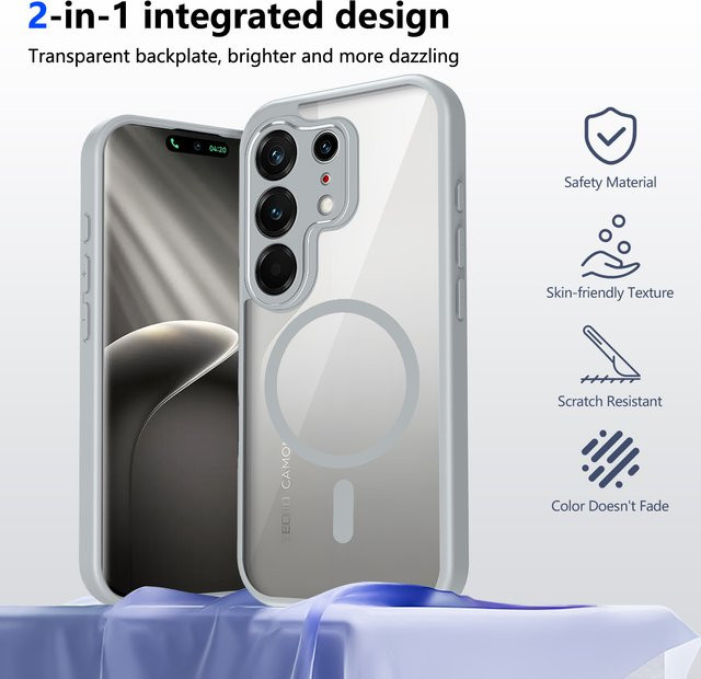Stoßfeste Silikon-Schutzhülle für Tecno Camon 50 Pro 4G, Transparente Matte Hartschale, MagSafe Kompatibel - Bild 1