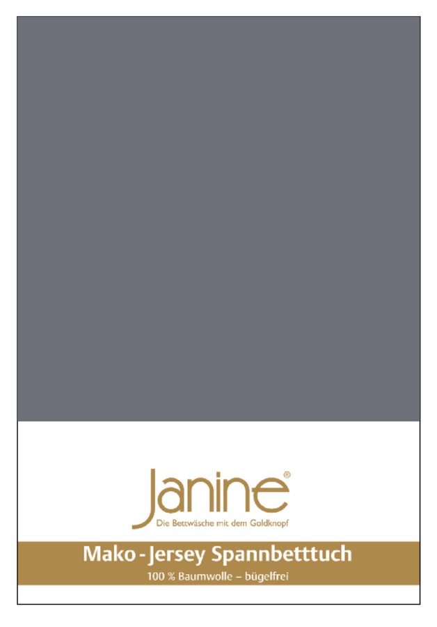 Janine Mako Jersey Spannbetttuch Bettlaken aus Baumwolle, Farbe: Opalgrau, B/T: 140 x 160 cm, L: 200 cm - Bild 1