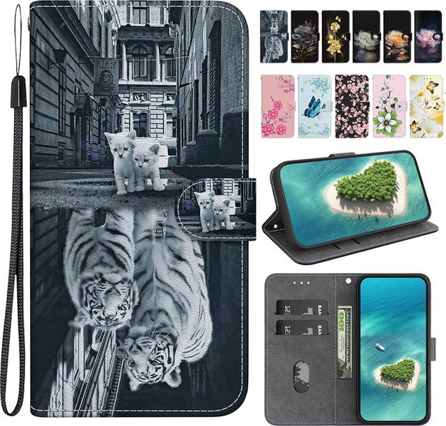 Magnetische Cartoon Brieftasche als Stand-Flip-Hülle für Samsung Galaxy S24 Ultra S23 S24 FE S22 S21 S20 Ultra und S20 Lite als Buch-Umschlag-Case - Bild 1