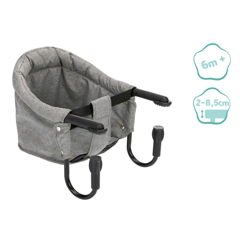 Babycab Tischsitz Flexi in Grau für Tischplatten der Stärke 2-8,5 cm, klappbar und waschbar - Bild 2