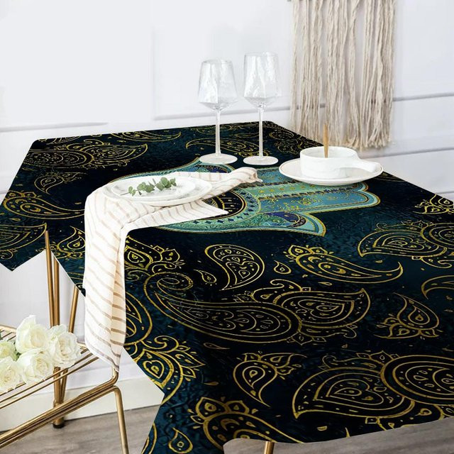 Waschbare Tischdecke JINGYUE Pet mit Nazar-Lebensbaum und Auge des Horus Design, Blau, B x T: 150 x 200 cm - Bild 1