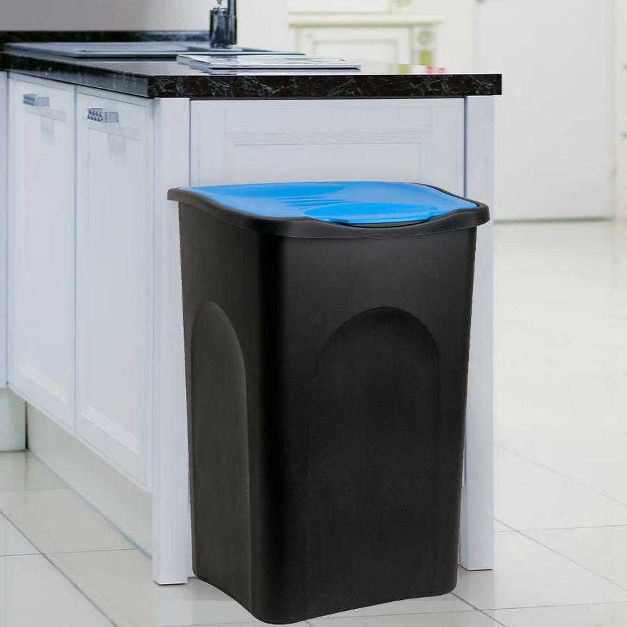 Stefanplast Mülleimer aus Kunststoff in Schwarz und Blau mit 50 l Fassungsvermögen - Bild 2