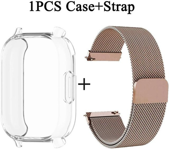 Xiaomi Uhrenarmband Edelstahl, TPU-Schutzhülle, Roségold, Redmi Watch 5 Lite Active - Bild 1