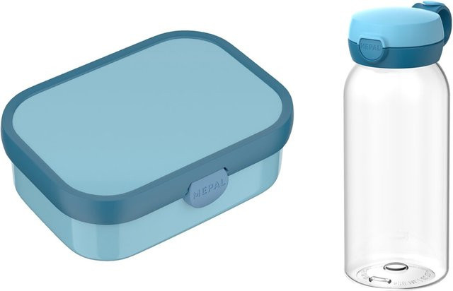 Mepal Campus Lunchset 2er Set mit auslaufsicheren Flaschen und Besteck in Blau, 600 ml und 750 ml - Bild 1