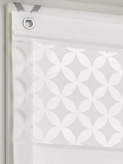 Raffrollo Heine Home in Weiß mit Grafikmuster, semi-transparent, 65% Baumwolle und 35% Polyester - Bild 1