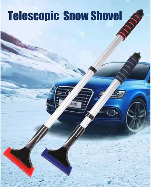 Multifunktionale Teleskop-Schneeschaufel zum Enteisen und Reinigen in Blau - Bild 1