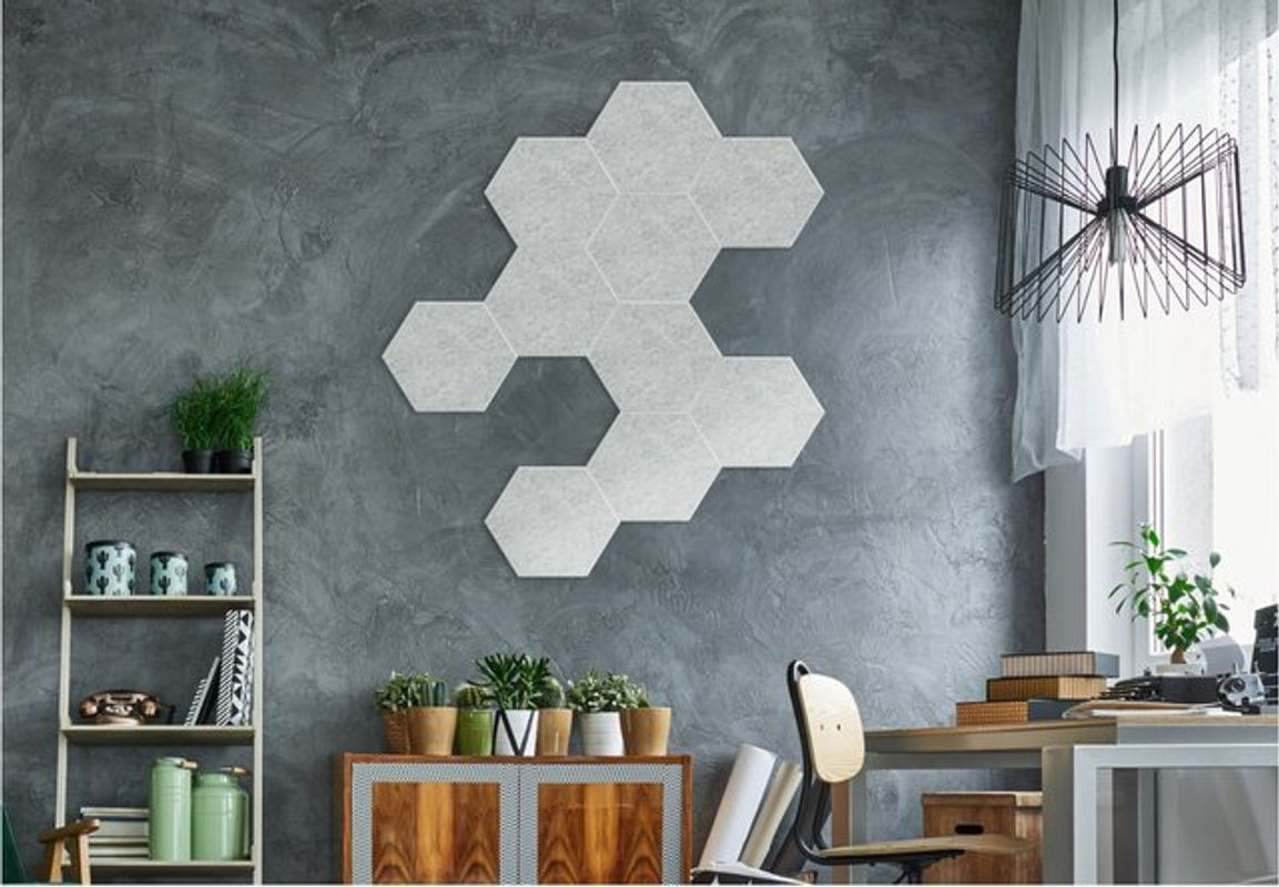 HOME DELUXE Akustikplatten Hexagon SILENT selbstklebend grau 10er Set - Bild 1