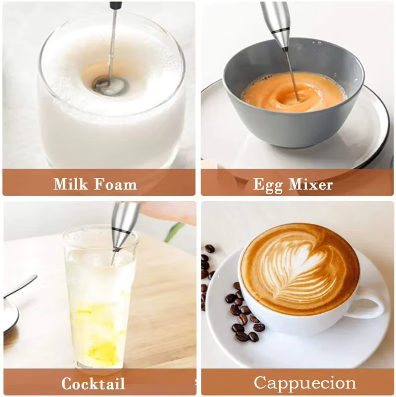 Tragbarer elektrischer Milchaufschäumer von BALASHOV, wiederaufladbarer USB Mini Milchmixer und Schneebesen für Cappuccino und Creme - Bild 2