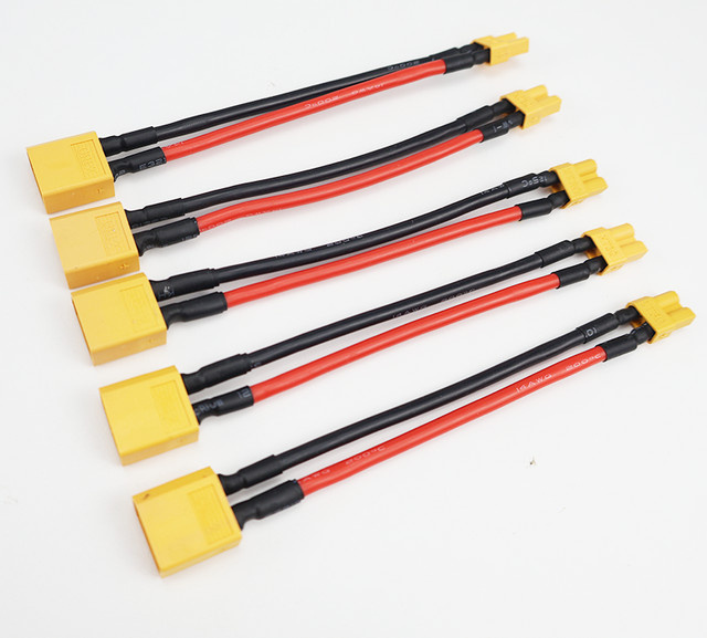 EOENKK XT60 zu XT30 Stecker Adapter Set mit 14AWG Silikonkabel, Männlich und Weiblich, 10 cm Länge für RC FPV Quadcopter und Drohnen - Bild 1