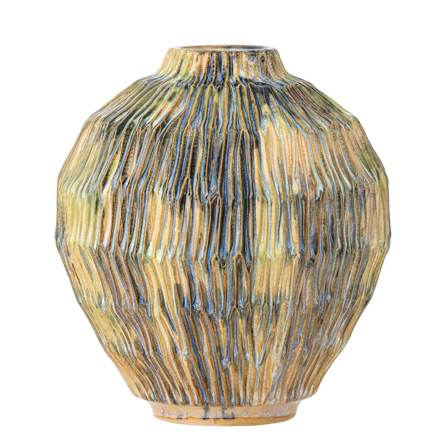 Bloomingville Keramikvase Tavern in Braun mit geripptem Muster, Höhe: 18 cm - Bild 1