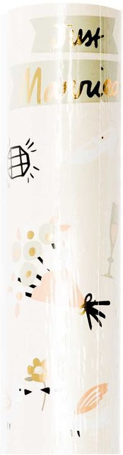 Rico Design Paper Poetry Geschenkpapier Just Married Mehrfarbig mit Hot Foil, Breite: 70 cm, Länge: 2 m - Bild 1