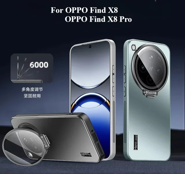Stoßfeste Schutzhülle mit Kameraobjektiv-Glasschutz für OPPO Find X8 Pro in Cyan und Schwarz - Bild 1