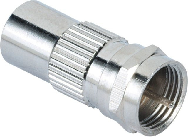 Hama SAT-Adapter F-Stecker zu Koax-Stecker in Silber - Bild 1
