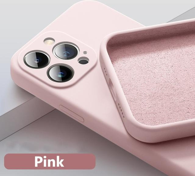 Yoxier Flüssigsilikon Handyhülle für iPhone 15 14 13 12 11 Pro Max Mini XR Plus SE 2020 in Rosa - Bild 1