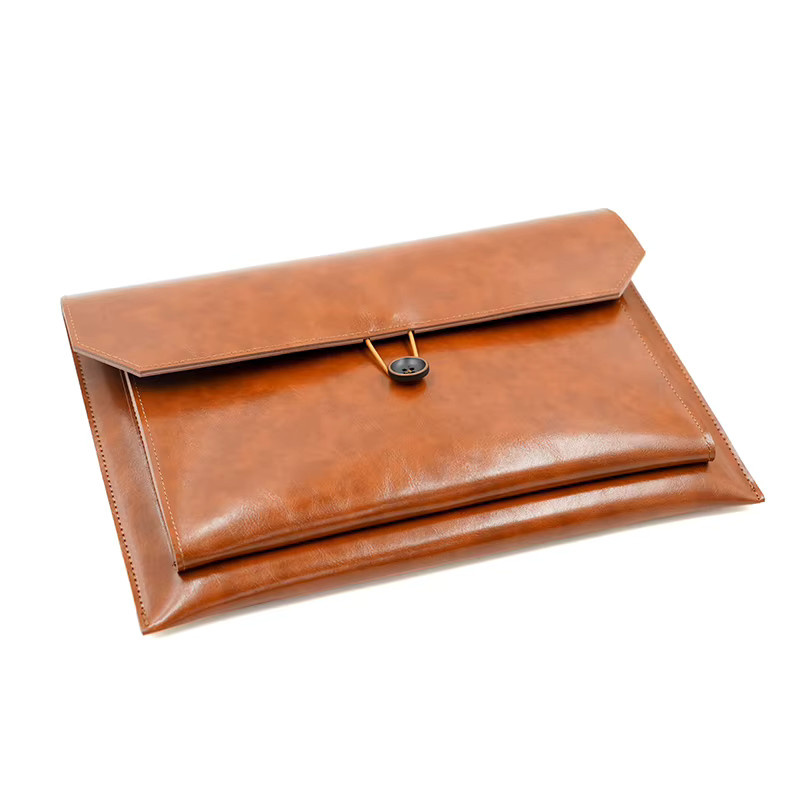 Doppelschichtige Laptoptasche für Apple MacBook Air 13,6 Zoll und MacBook Pro 15,4 Zoll in Orange und Braun - Bild 1