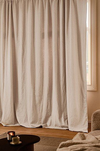Melanie Verdunkelungsvorhang aus Leinen in Beige oder Weiß, extra breit, Höhe: 270 cm - Bild 1
