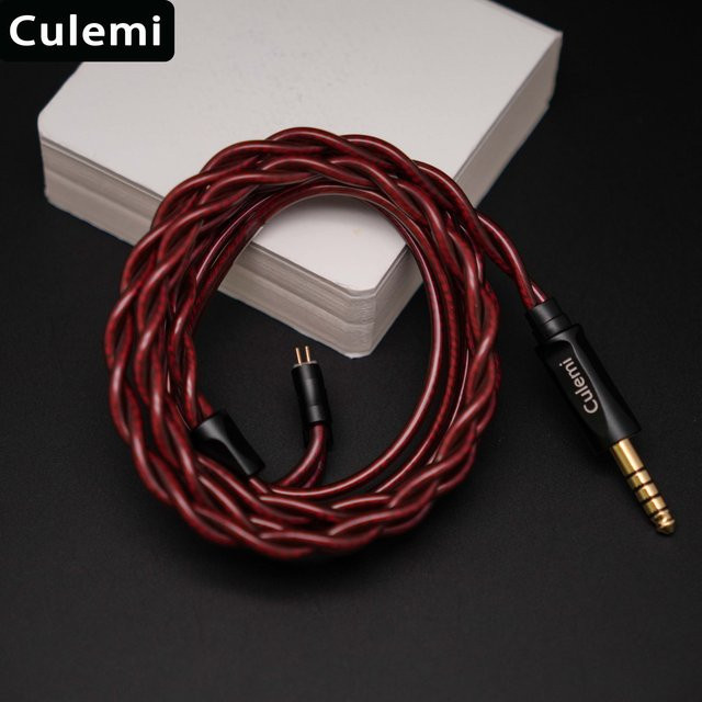 Culemi Blood Moon 2 Core IEM-Kabel in Rot mit 3,5mm/2,5mm/4,4mm und MMCX/0,78 2Pin Anschluss als Balance Upgrade Ersatzkabel für In-Ear Monitore - Bild 1