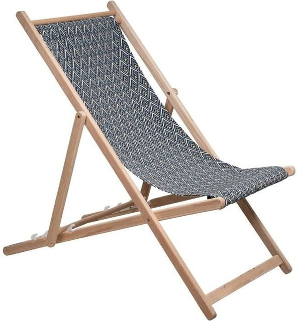 JARDIN PRIVE Liegestuhl mit Diamant-Jacquardmuster und abnehmbarem Segeltuch - Bild 1