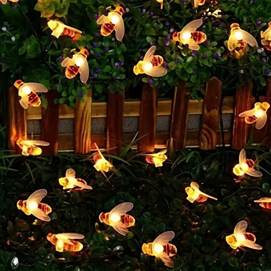 Peach Forest LED Bienen Lichterkette Batteriebetrieben für Schlafzimmer und Garten Dekoration mit 40 LEDs - Bild 5